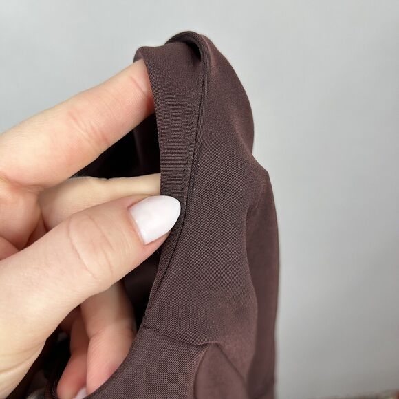 MM.Lafleur Top Womens 4 Brown Ada Twill Peplum Blouse Asymmetric Tank Minimalist - Picture 4 of 11